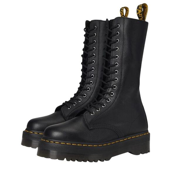 Dr. Martens Womens 1B99 Quad Mid Calf Boots US 7 EU 38 Black Lace Up Leather NIB - Picture 1 of 13